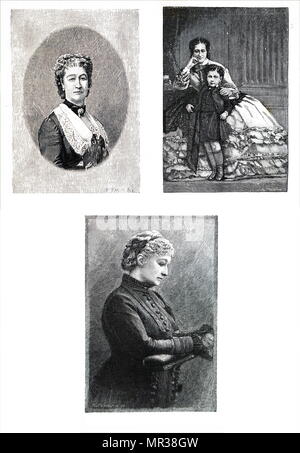 Ritratto di Eugénie de Montijo (1826-1920) l'ultima imperatrice consorte del francese. Datata del XIX secolo Foto Stock