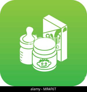 Cibo per neonati icona Vettore verde Illustrazione Vettoriale