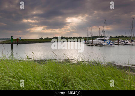 Barche in Burnham Foto Stock