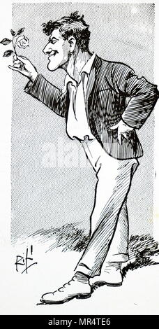 Cartoon raffigurante il Capitano Sammy Woods (1867-1931) un australiano sportivo che sia rappresentata in Australia e Inghilterra al Test Cricket e per l'Inghilterra a Rugby Union come capitano. In data xx secolo Foto Stock