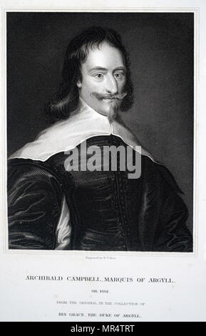 Ritratto di Archibald Campbell, primo marchese di Argyll (1607-1661) un nobile scozzese, politico e peer. Risalenti al XVII secolo Foto Stock