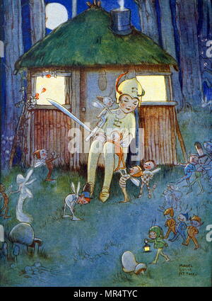 Illustrazione raffigurante il Peter Pan da Mabel Lucie Attwell (1879-1964) un illustratore britannico. In data xx secolo Foto Stock