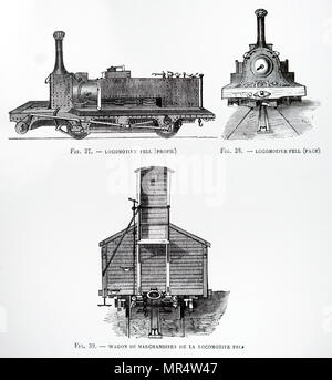 Incisione raffigurante un British Rail 10100, un insolito sperimentale locomotiva diesel informalmente conosciuta come La scesa di locomotive diesel. Datata del XIX secolo Foto Stock