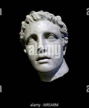 Copia del II secolo a.c. la testa del dio greco Ares, dio della guerra. In data 2° secolo A.C. Foto Stock