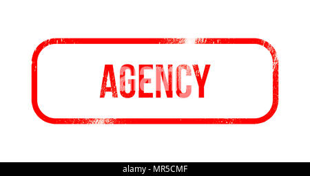 Agenzia - rosso gomma grunge, timbro Foto Stock