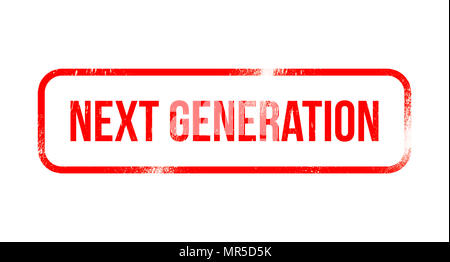 Next generation - rosso gomma grunge, timbro Foto Stock