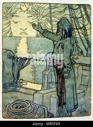 Illustrazione di Alphonse Mucha da "Clio" opera di autore francese Anatole France; 1900. Mucha (1860 - 1939); era un ceco di Art Nouveau pittore Foto Stock