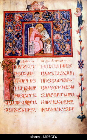 Il XIV secolo, armena manoscritto evangelica, il profeta Geremia Foto Stock