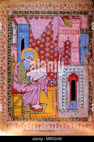 Il XIV secolo, armena manoscritto evangelica, l'Evangelista san Matteo Foto Stock