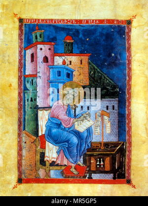 Il XIII secolo, armena manoscritto evangelica, l'Evangelista san Matteo Foto Stock