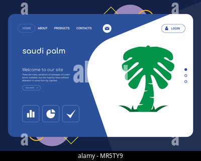 La qualità di una pagina arabia sito Web Palm modello EPS vettoriali, moderno Web Design con piatto e gli elementi di interfaccia utente illustrazione del paesaggio, ideale per landing page Illustrazione Vettoriale