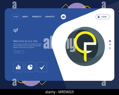 La qualità di una pagina sito web qf modello EPS vettoriali, moderno Web Design con piatto e gli elementi di interfaccia utente illustrazione del paesaggio, ideale per landing page Illustrazione Vettoriale