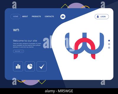 La qualità di una pagina del sito Web di wn modello EPS vettoriali, moderno Web Design con piatto e gli elementi di interfaccia utente illustrazione del paesaggio, ideale per landing page Illustrazione Vettoriale