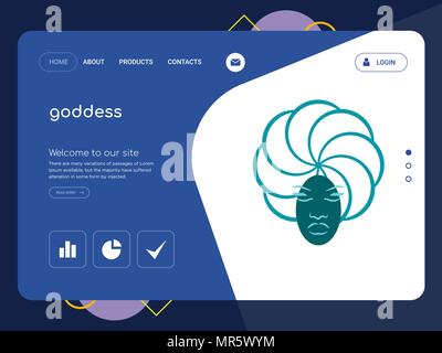 La qualità di una pagina del sito web della dea modello EPS vettoriali, moderno Web Design con piatto e gli elementi di interfaccia utente illustrazione del paesaggio, ideale per landing page Illustrazione Vettoriale