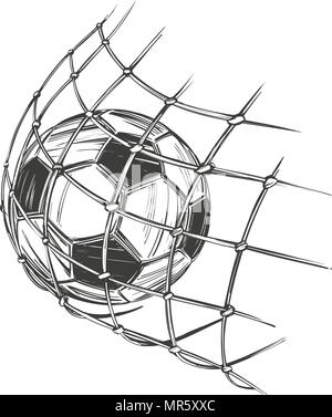 Calcio, calcio, sport gioco, emblema di segno, disegnati a mano illustrazione vettoriale schizzo Illustrazione Vettoriale