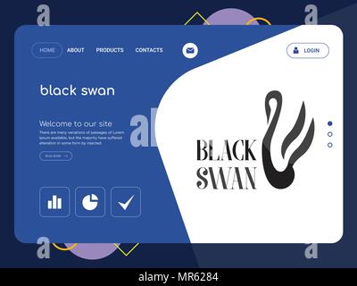 La qualità di una pagina Black Swan Website template EPS vettoriali, moderno Web Design con piatto e gli elementi di interfaccia utente illustrazione del paesaggio, ideale per landing page Illustrazione Vettoriale