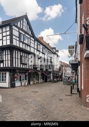 Butcher fila a Shrewsbury, Shropshire Foto Stock