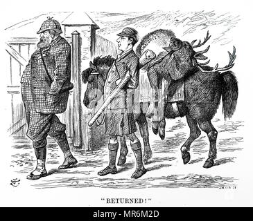 Cartoon commentando l elezione cachi. Robert Gascoyne-Cecil, terzo Marchese di Salisbury (1830-1903), Primo Ministro conservatore, è ritornato al potere nelle elezioni del 1900. Illustrato da John Tenniel (1820-1914) un illustratore inglese, UMORISTA GRAFICO E fumettista politico. In data xx secolo Foto Stock