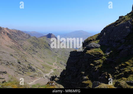 La vista da Snowdon Foto Stock