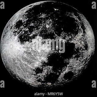 Fotografia di una luna piena presi a leccare Osservatorio. Il Lick Observatory è un osservatorio astronomico, di proprietà e gestito dall'Università di California. È situato sulla sommità del monte Hamilton, nella gamma Diablo appena ad est di San Jose, California. In data xx secolo Foto Stock