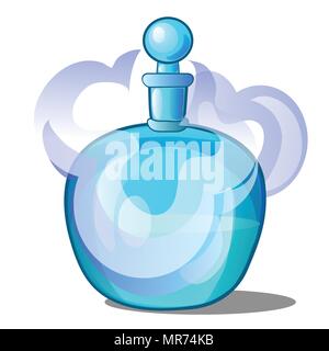 Bottiglia di vetro con liquido profumato. Illustrazione Vettoriale. Illustrazione Vettoriale