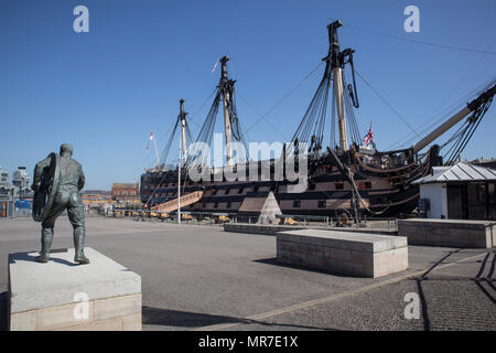 HMS Victory a Portsmouth Historic darsene, Sussex, Regno Unito Foto Stock