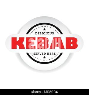 Kebab timbro vintage vettore di segno Illustrazione Vettoriale