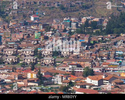 Cusco Peru come visto da Saqsaywanan/Sacsayhuaman Foto Stock