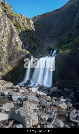 Speke's Mill bocca cascata vicino Hartland Quay in North Devon Foto Stock