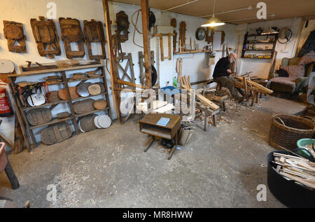 Trug tradizionale maker di Herstmonceux, East Sussex, Regno Unito Foto Stock