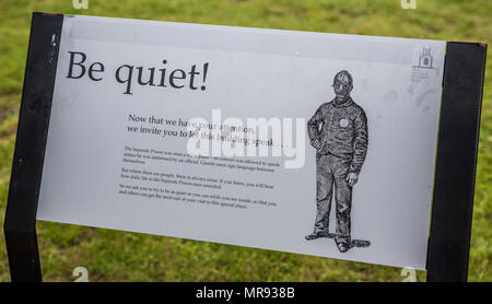 Segnaletica presso l'insediamento dei detenuti di Port Arthur in Tasmania, Australia Foto Stock