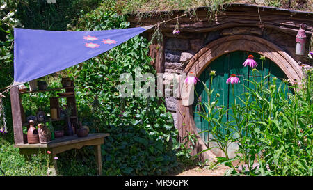 Hobbit foro in Hobbiton, NZ Foto Stock