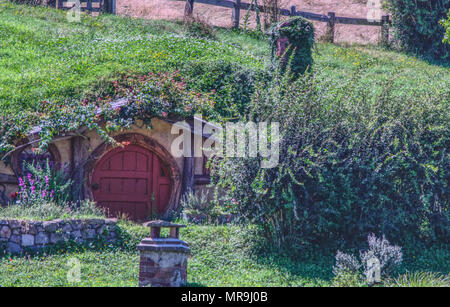 Hobbit foro in Hobbiton, NZ Foto Stock