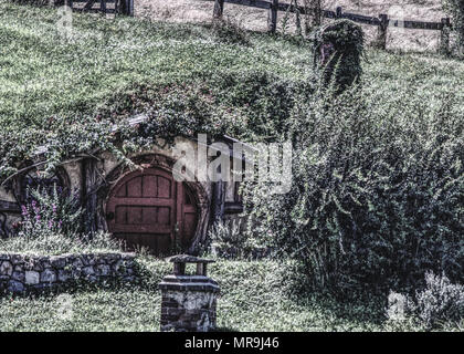 Hobbit foro in Hobbiton, NZ Foto Stock