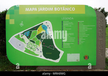 Giardino botanico mappa città di Curitiba in Brasile localizzazione informazioni di attrazione Foto Stock