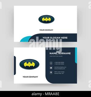 Bat, business card modello di progettazione, visita per la vostra azienda, moderno creativo e pulire la carta di identità vettore Illustrazione Vettoriale