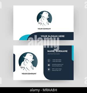 Libera detective, business card modello di progettazione, visita per la vostra azienda, moderno creativo e pulire la carta di identità vettore Illustrazione Vettoriale