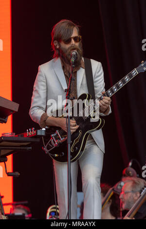 Londra, UK, 25 maggio 2018. Joshua Michael Tillman, noto anche come padre Giovanni Misty e precedentemente J. Tillman, è un cantante americano, cantautore, chitarrista, batterista e produttore record. Credito: Darron Mark/Alamy Live News Foto Stock