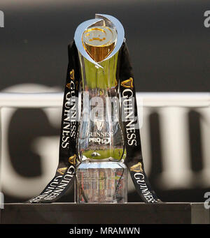 Aviva Stadium, Dublino, Irlanda. 26 Maggio, 2018. Guinness Pro14 finale di rugby, il Leinster versus Scarlets; il Guinness Pro14 Campionato trofeo Credito: Azione Sport Plus/Alamy Live News Foto Stock