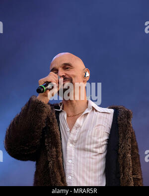 Hampshire, Regno Unito. 26 Maggio, 2018. Gente comune Giorno 1 - Tim Booth cantante con James effettuando in corrispondenza di gente comune di Southampton, 26 maggio 2018, Hampshire, UK Credit: Dawn Fletcher-Park/Alamy Live News Foto Stock