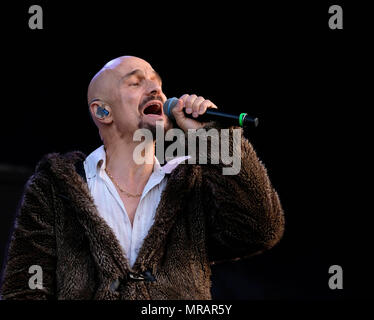 Hampshire, Regno Unito. 26 Maggio, 2018. Gente comune Giorno 1 - Tim Booth cantante con James effettuando in corrispondenza di gente comune di Southampton, 26 maggio 2018, Hampshire, UK Credit: Dawn Fletcher-Park/Alamy Live News Foto Stock