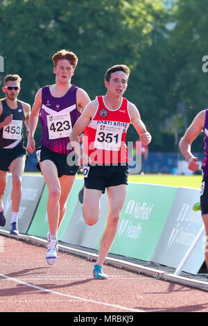 La Loughborough, Inghilterra, 20th, Maggio, 2018. Harry Lupton a competere in Uomini 3000m durante la LIA2018 Loughborough meeting internazionale di atletica leggera. Foto Stock