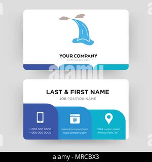 Cascata, business card modello di progettazione, visita per la vostra azienda, moderno creativo e pulire la carta di identità vettore Illustrazione Vettoriale