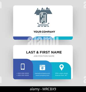 Cascata, business card modello di progettazione, visita per la vostra azienda, moderno creativo e pulire la carta di identità vettore Illustrazione Vettoriale