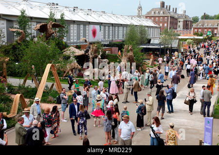 Viale principale sulla Giornata della stampa, il Chelsea Flower Show 2018 Foto Stock