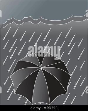 Illustrazione Vettoriale ombrello di protezione dalla pioggia Illustrazione Vettoriale