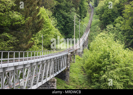 Ferrovia di montagna su niesen montagna in Svizzera estate Foto Stock