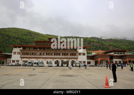 Paro International Airport, Paro, Bhutan Foto Stock