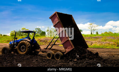 Miniere di asfalto nel lago di passo a La Brea, Trinidad e Tobago Foto Stock