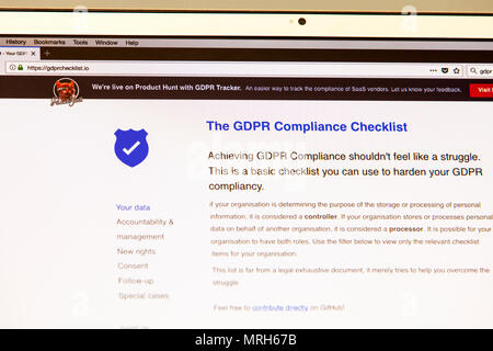 Il PILR, dati generali Regolamento di protezione, protezione dei dati e della privacy e protezione dei dati dell'UE, il PILR sito web, sito web, il PILR conformità, il PILR spiegazione, Foto Stock